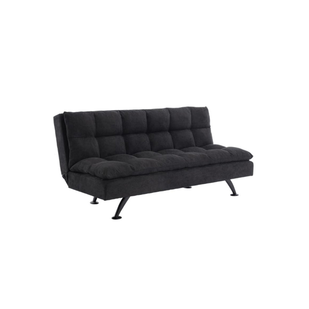 1.81M Futon Lorenzo Black fabric sofa bed