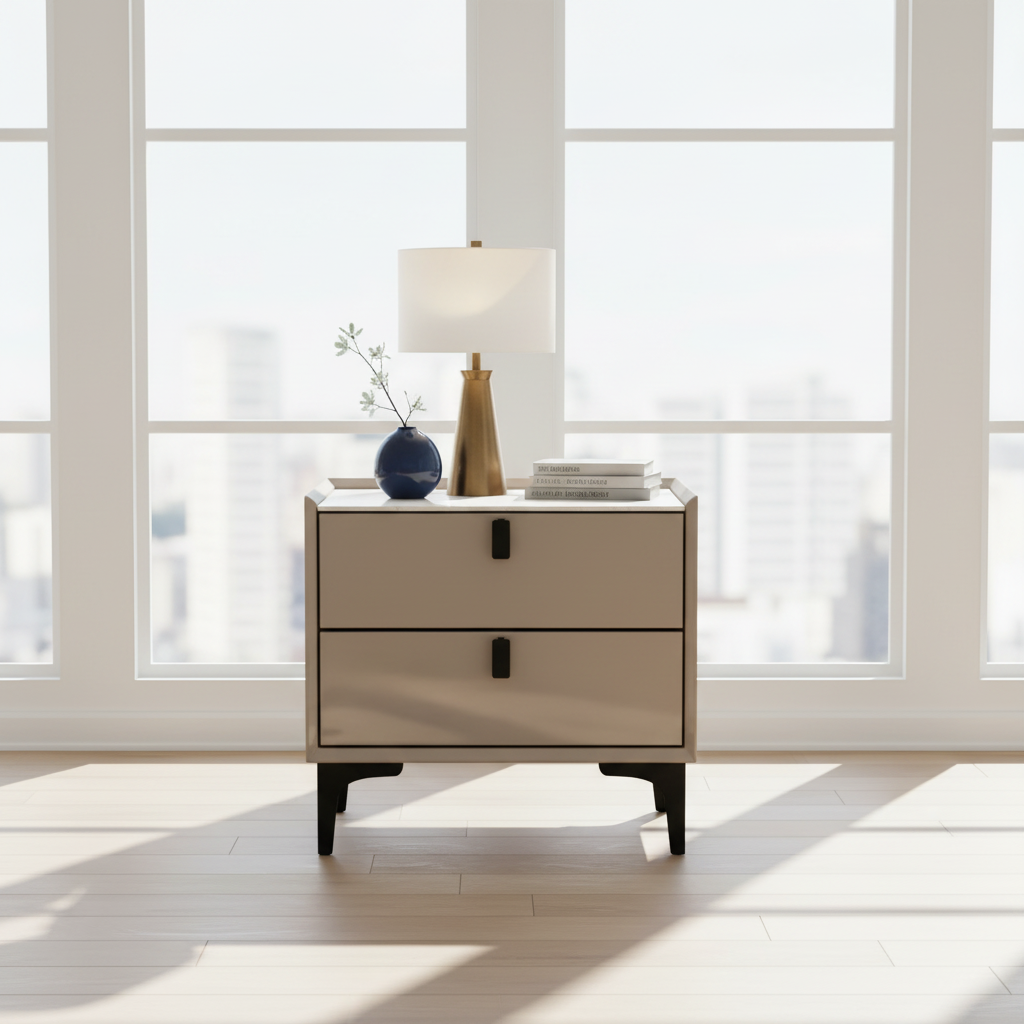 Light Luxury Slate High Foot Bedside Table