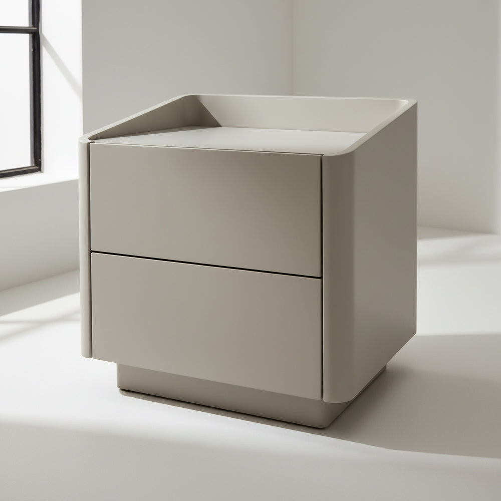 Italian Minimalism Slate Top Bedside Table - Modern Nightstand