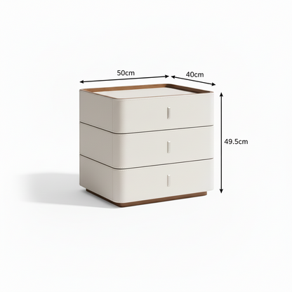 Italian Minimalist Square Three Drawer Bedside Table
