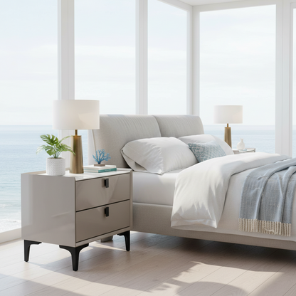 Light Luxury Slate High Foot Bedside Table