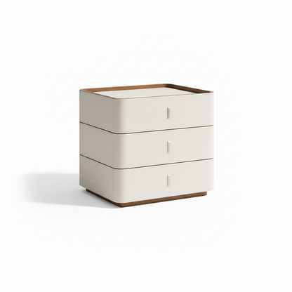 Italian Minimalist Square Three Drawer Bedside Table