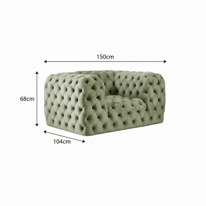 Modern Minimalist Single Seater Button-Tufted Sofa