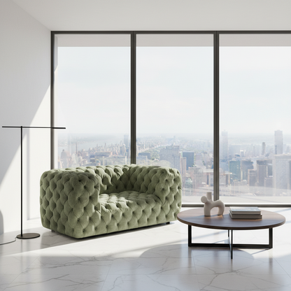 Modern Minimalist Single Seater Button-Tufted Sofa
