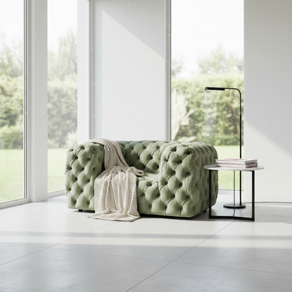 Modern Minimalist Single Seater Button-Tufted Sofa
